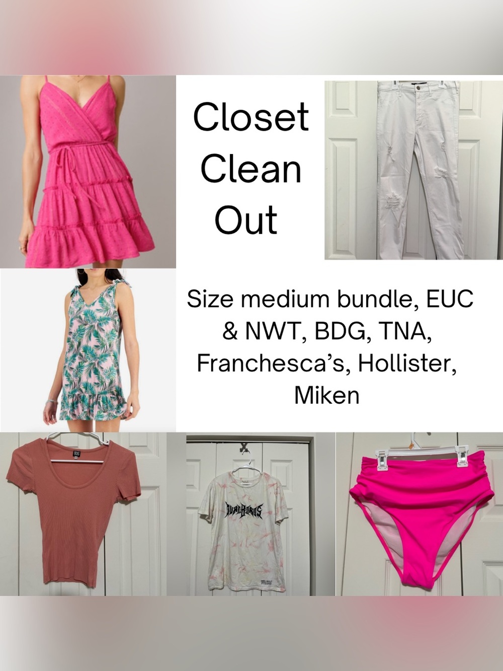 Closet clean out - size medium bundle. Hollister, Miken, Franchesca's, BDG, TNA